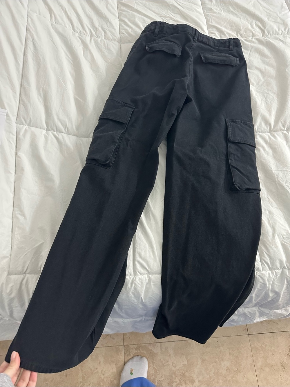 Wilfred Black Cargo Pants with Flap Pockets